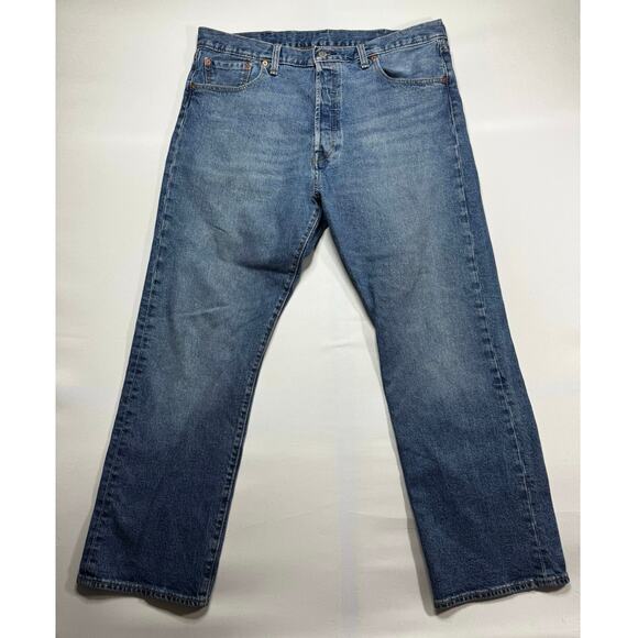 Levi's 501 '93 Men's Straight Leg Button Fly Blue Denim Jeans - Sz 38x30 (38x29) - Picture 1 of 5
